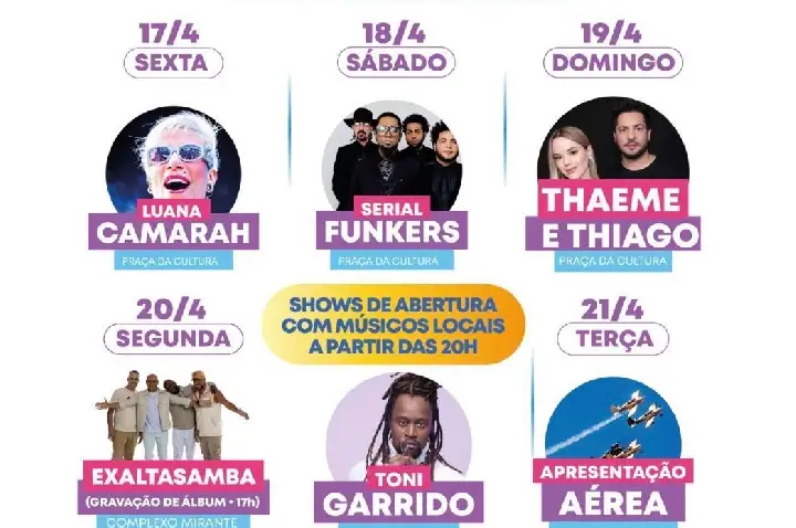 Caraguatatuba divulga programação do aniversário da cidade