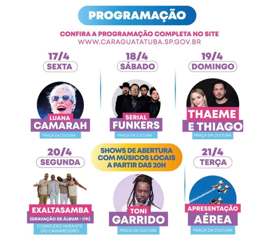 Caraguatatuba divulga programação do aniversário da cidade